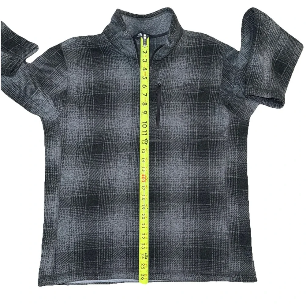 The North Face Jacket Mens Large Gray Plaid 1/4 Zip Gordon Lyons Fleece Pullover